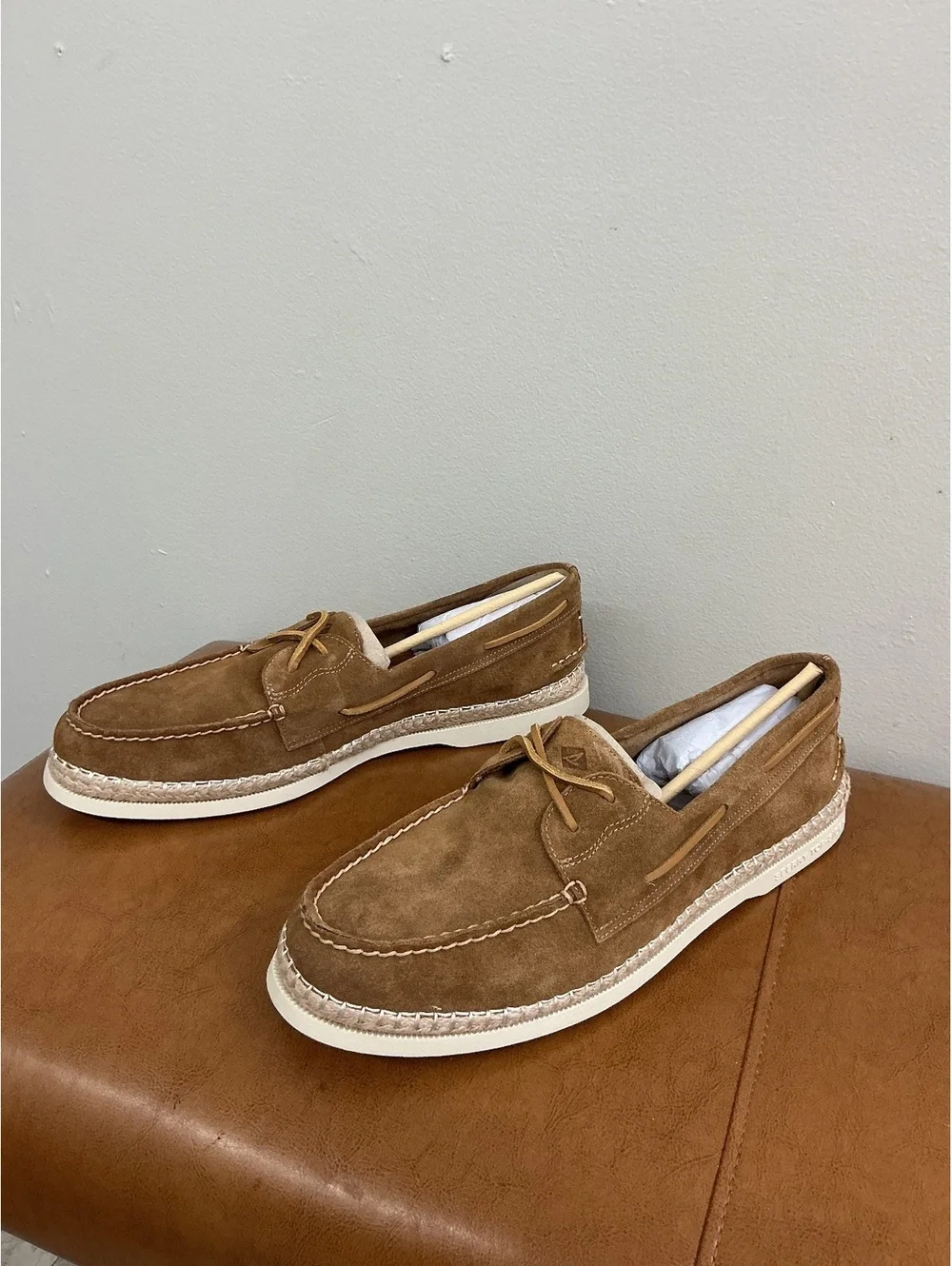 BNWT Sperry Authentic Original 2-Eye Resort Tan Preppy Suede Boat Shoes